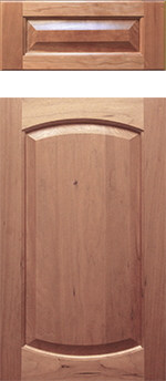 402 Style: Double Arch Profile: B Panel: P1 Outside Edge: OS-2 Wood: Cherry